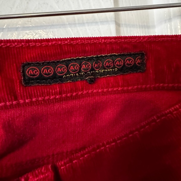 AG Adriano Goldschmied The Angel Low Rise Flare Corduroy Pants Size 28 Red - Picture 3 of 8